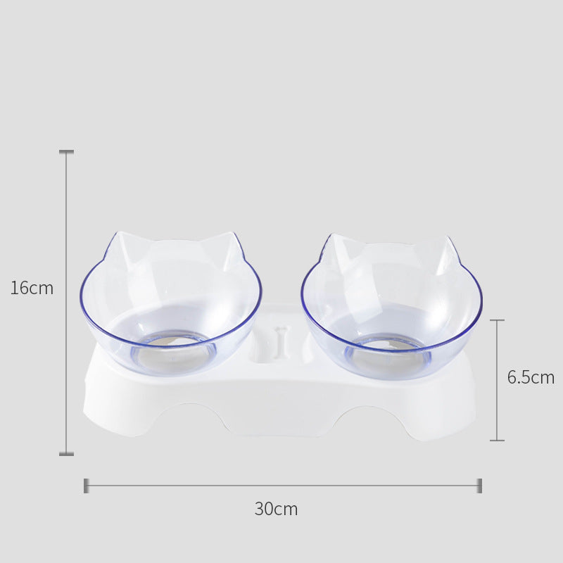 Double cat bowl - ergonomic, spine protection