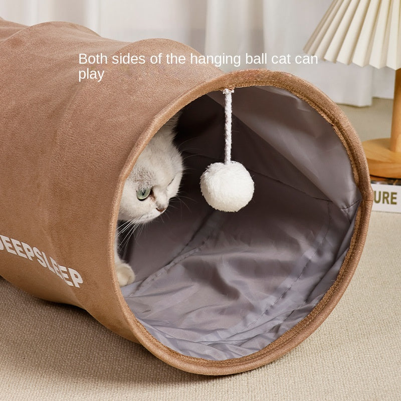 Cat tunnel and bed — a toy, hiding spot, and resting place