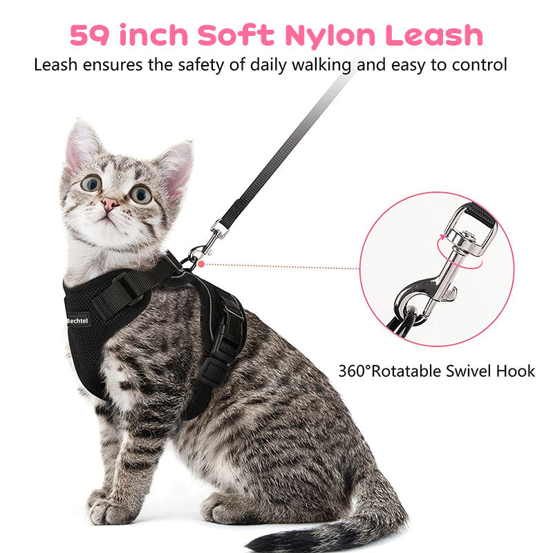 Cat Harness - Reflective, Adjustable, Anti-Escape